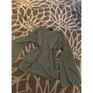 Light Green Flare Sleeve Forever 21 Blouse